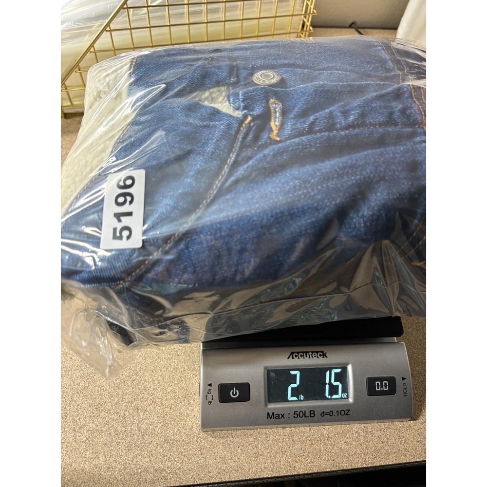 Old Navy Jacket Womens L Blue Denim Jean Sherpa Lined Trucker - Picture 8 of 8